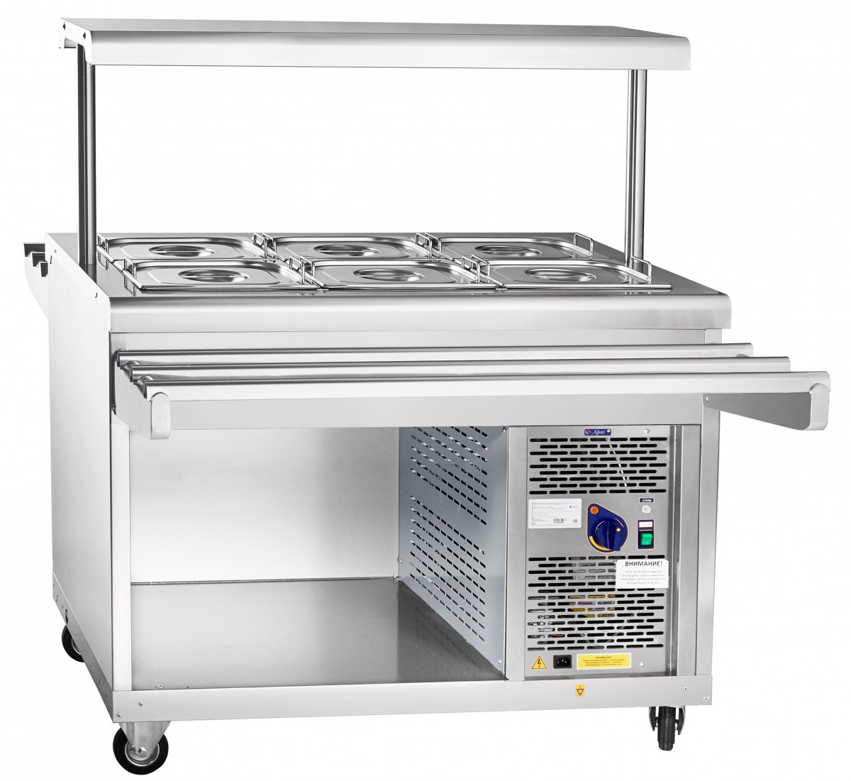 Прилавок для холодных закусок Abat ПВВ(Н)-70ПМ-НШ передвижной для предприятий общественного питания