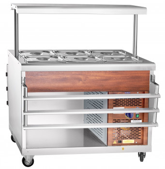 Прилавок для холодных закусок Abat ПВВ(Н)-70ПМ-НШ передвижной для предприятий общественного питания
